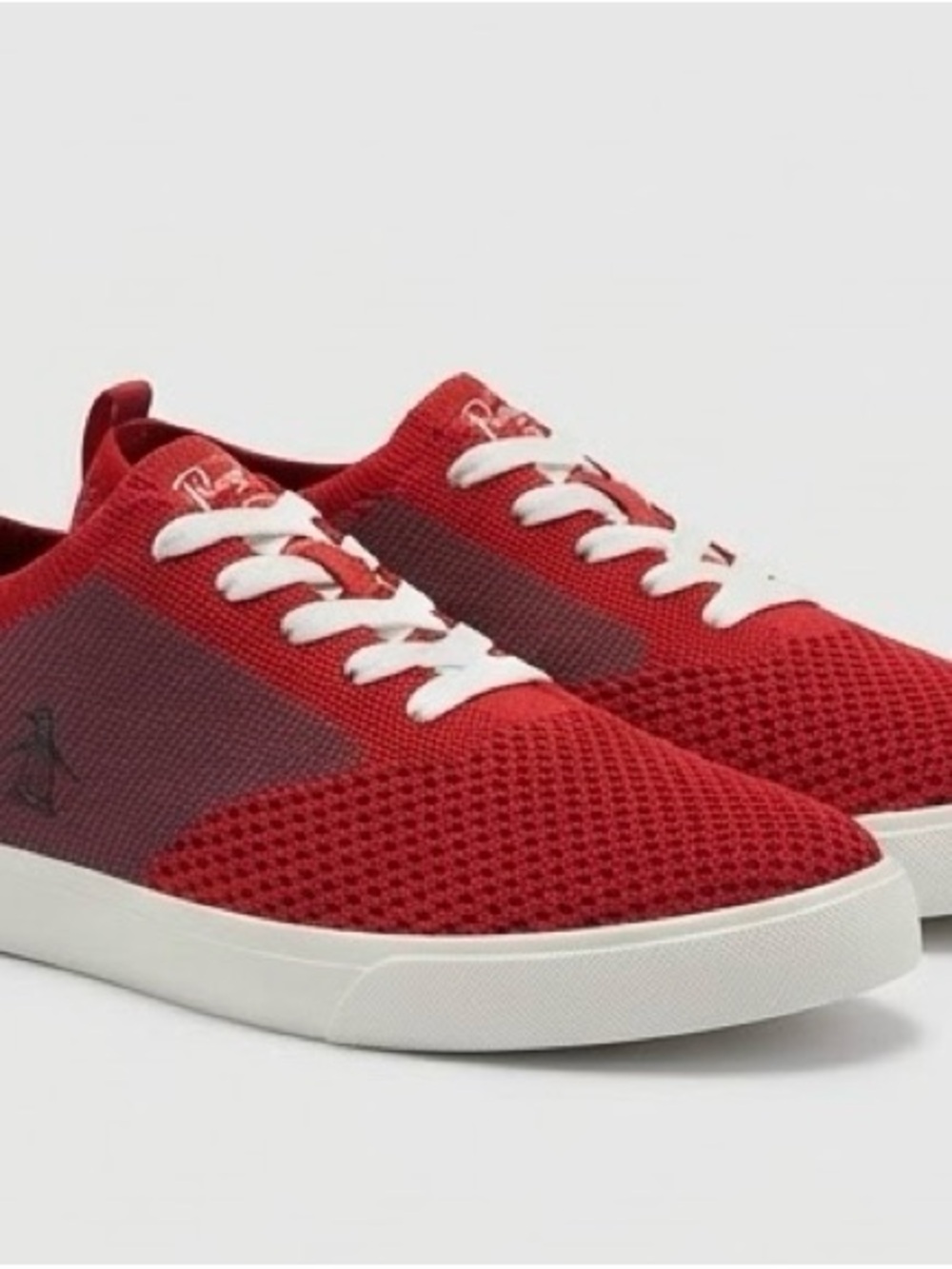 Original Penguin Red Knit Lace-Up Men’s Sneakers with White Soles